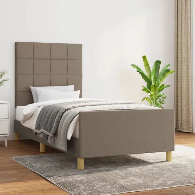 Cadre de lit sans matelas taupe 80x200 cm tissu
