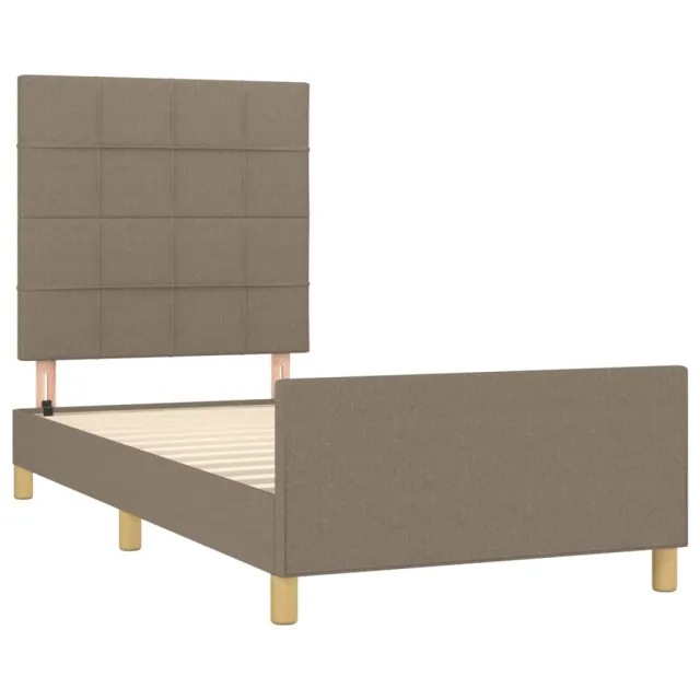 Cadre de lit sans matelas taupe 80x200 cm tissu