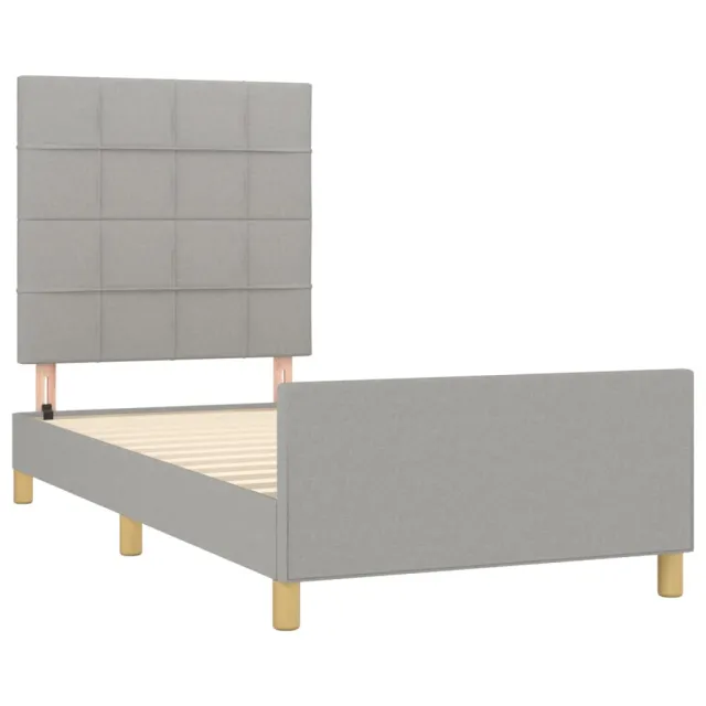 Cadre de lit sans matelas gris clair 90x190 cm tissu