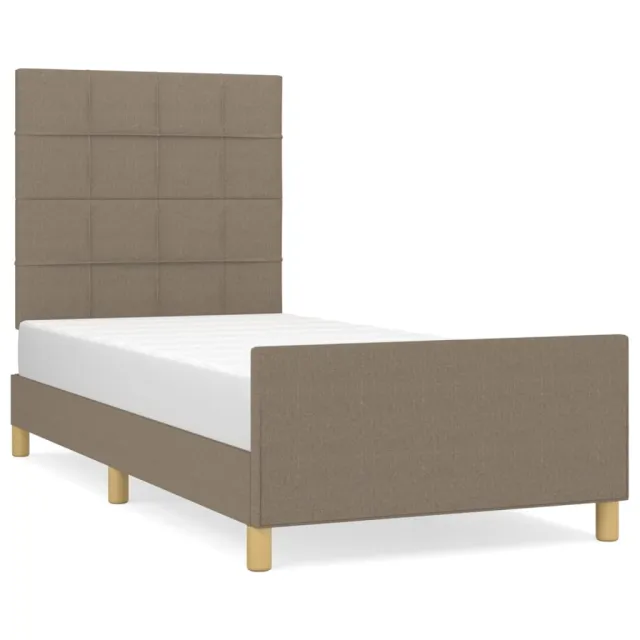 Cadre de lit sans matelas taupe 90x190 cm tissu