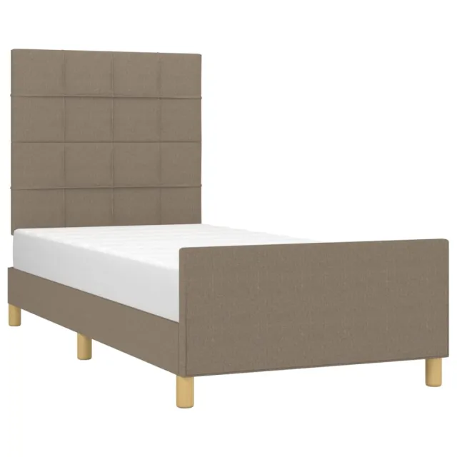 Cadre de lit sans matelas taupe 90x190 cm tissu