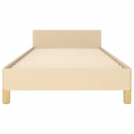 Cadre de lit sans matelas crème 90x190 cm tissu