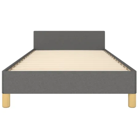 Cadre de lit sans matelas gris foncé 100x200 cm tissu