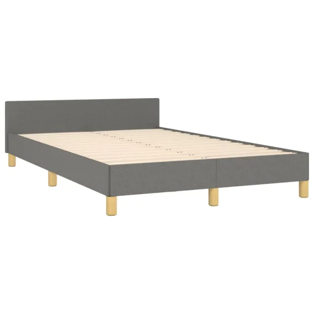 Cadre de lit sans matelas gris foncé 120x200 cm tissu