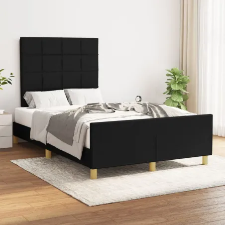 Cadre de lit sans matelas noir 120x200 cm tissu