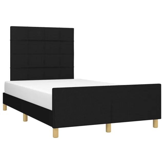 Cadre de lit sans matelas noir 120x200 cm tissu