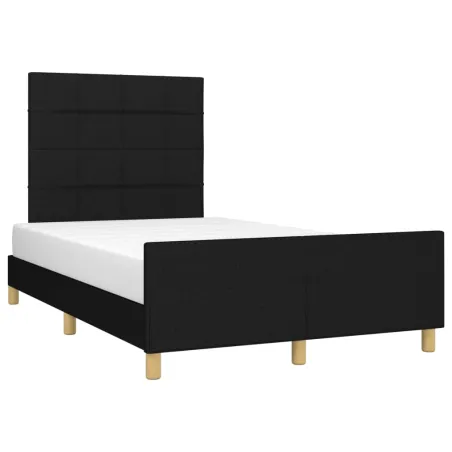 Cadre de lit sans matelas noir 120x200 cm tissu
