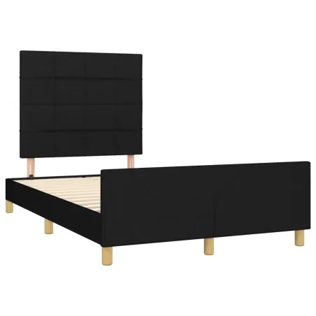 Cadre de lit sans matelas noir 120x200 cm tissu
