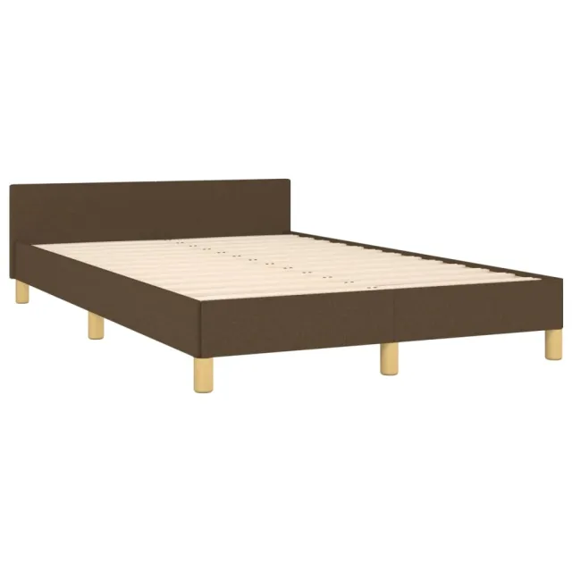 Cadre de lit sans matelas marron foncé 120x200 cm tissu