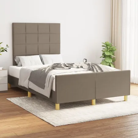 Cadre de lit sans matelas taupe 120x200 cm tissu