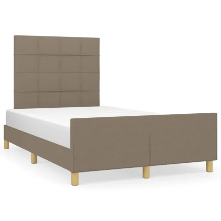 Cadre de lit sans matelas taupe 120x200 cm tissu 2