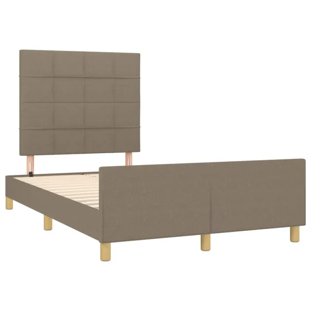 Cadre de lit sans matelas taupe 120x200 cm tissu