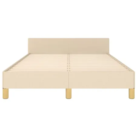 Cadre de lit sans matelas crème 120x200 cm tissu