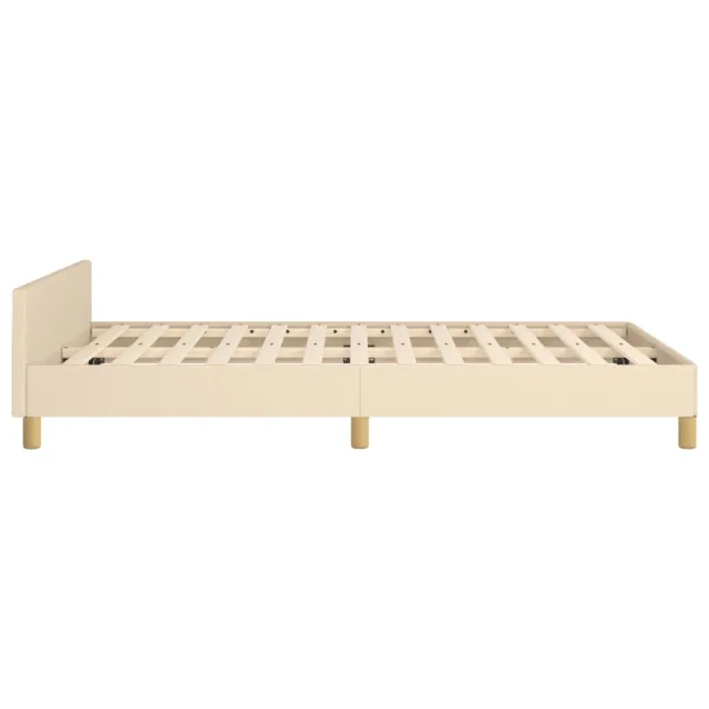 Cadre de lit sans matelas crème 120x200 cm tissu