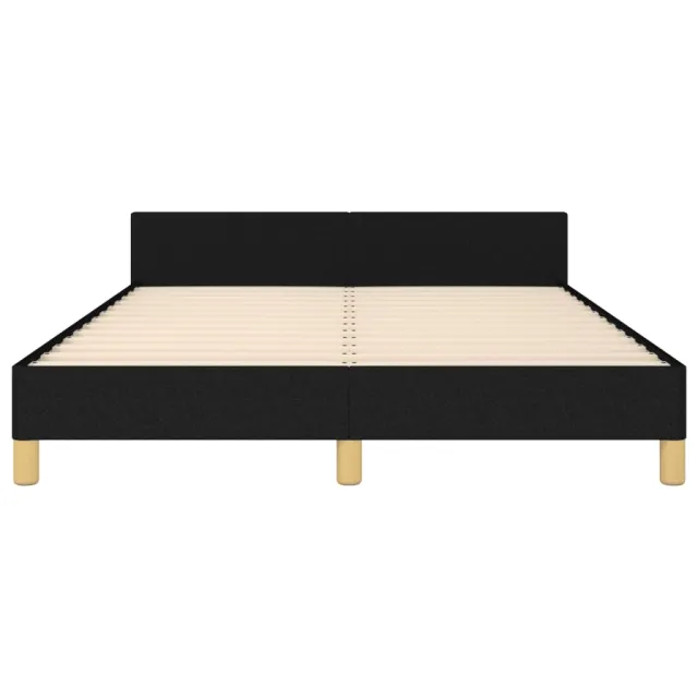 Cadre de lit sans matelas noir 140x190 cm tissu