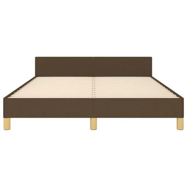 Cadre de lit sans matelas marron foncé 140x190 cm tissu