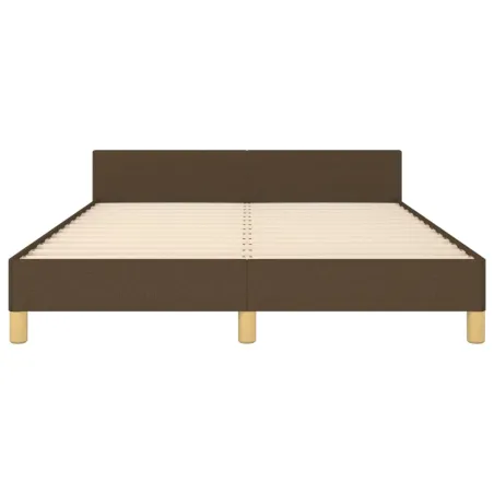 Cadre de lit sans matelas marron foncé 140x190 cm tissu