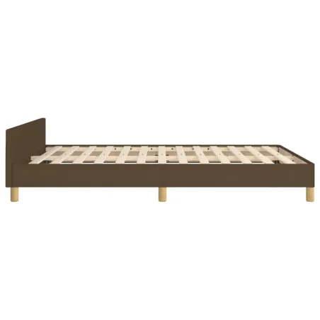 Cadre de lit sans matelas marron foncé 140x190 cm tissu