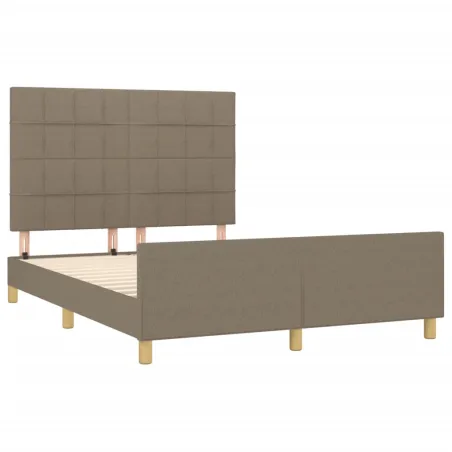 Cadre de lit sans matelas taupe 140x190 cm tissu