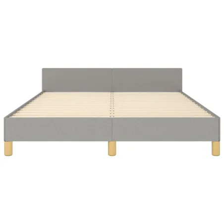 Cadre de lit sans matelas gris clair 140x200 cm tissu
