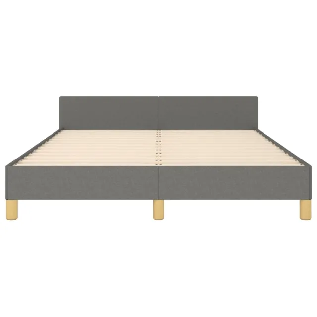 Cadre de lit sans matelas gris foncé 140x200 cm tissu