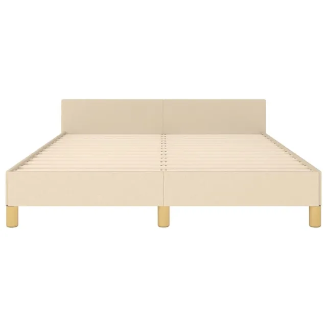 Cadre de lit sans matelas crème 140x200 cm tissu