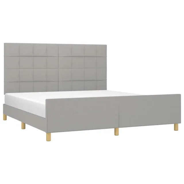 Cadre de lit sans matelas gris clair 160x200 cm tissu