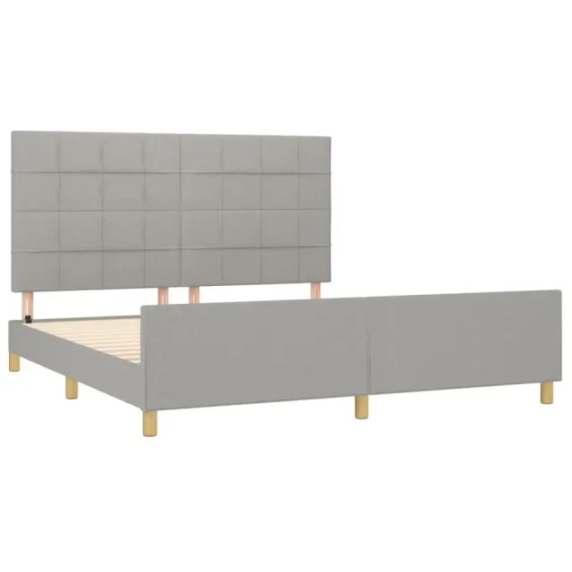 Cadre de lit sans matelas gris clair 160x200 cm tissu