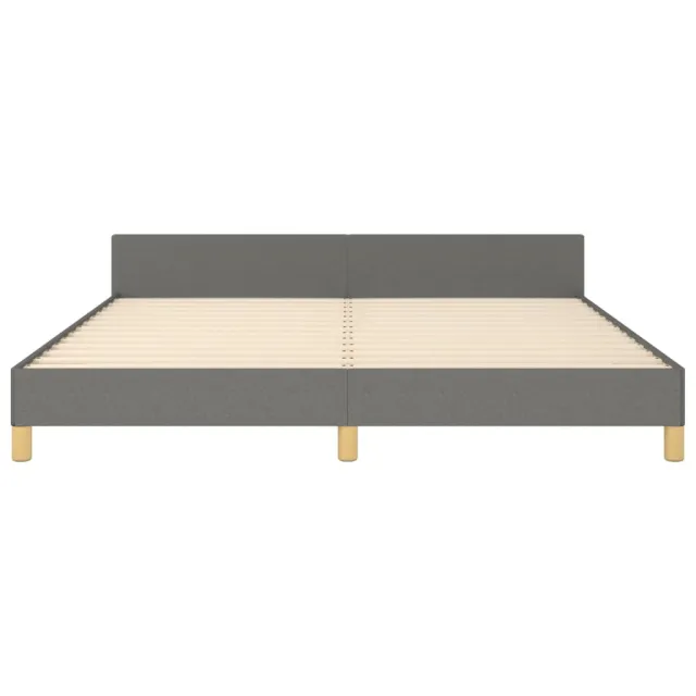 Cadre de lit sans matelas gris foncé 160x200 cm tissu