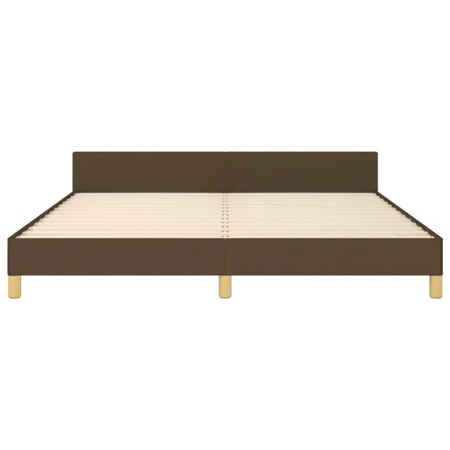 Cadre de lit sans matelas marron foncé 160x200 cm tissu