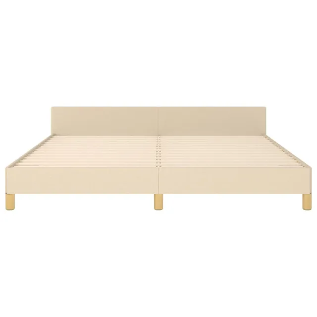 Cadre de lit sans matelas crème 160x200 cm tissu
