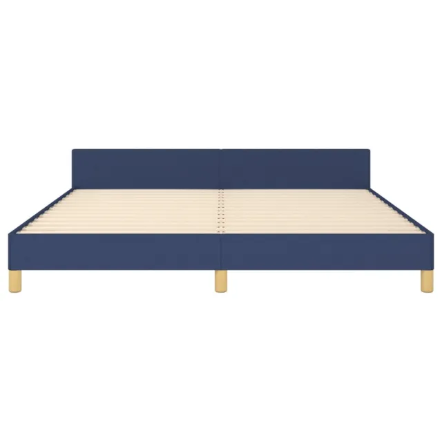 Cadre de lit sans matelas bleu 160x200 cm tissu