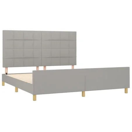 Cadre de lit sans matelas gris clair 180x200 cm tissu