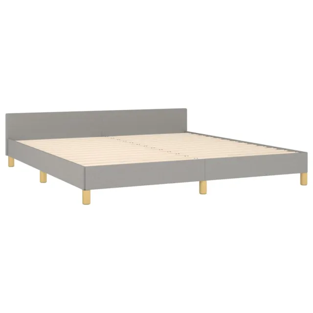 Cadre de lit sans matelas gris clair 180x200 cm tissu