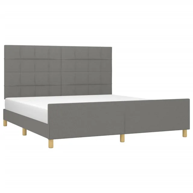 Cadre de lit sans matelas gris foncé 180x200 cm tissu