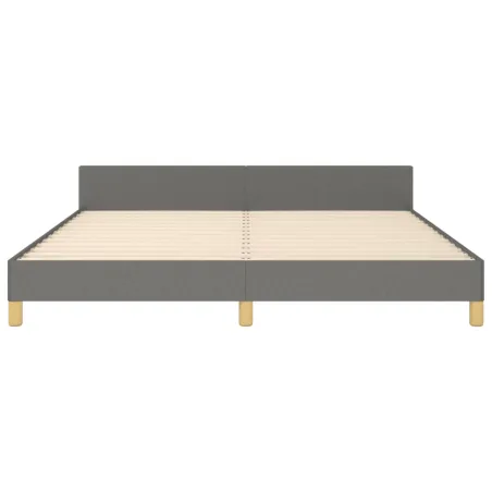 Cadre de lit sans matelas gris foncé 180x200 cm tissu
