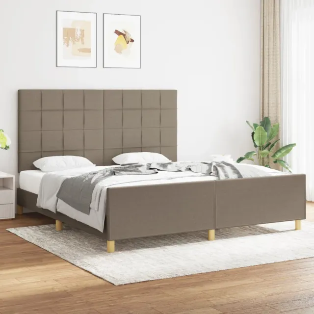 Cadre de lit sans matelas taupe 180x200 cm tissu