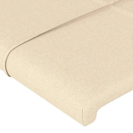 Cadre de lit sans matelas crème 180x200 cm tissu