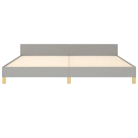 Cadre de lit sans matelas gris clair 200x200 cm tissu