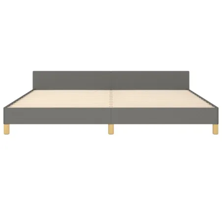 Cadre de lit sans matelas gris foncé 200x200 cm tissu