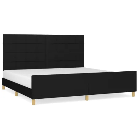 Cadre de lit sans matelas noir 200x200 cm tissu