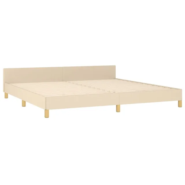 Cadre de lit sans matelas crème 200x200 cm tissu