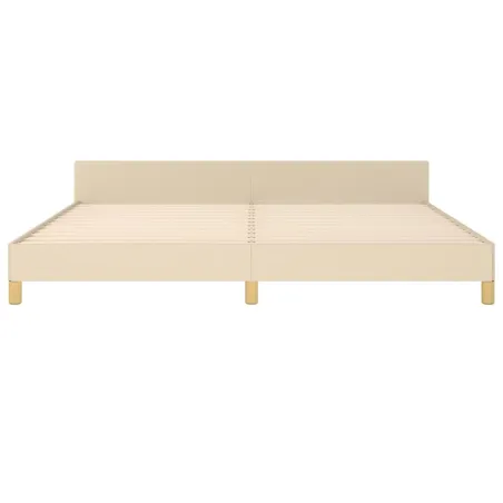 Cadre de lit sans matelas crème 200x200 cm tissu