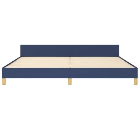 Cadre de lit sans matelas bleu 200x200 cm tissu