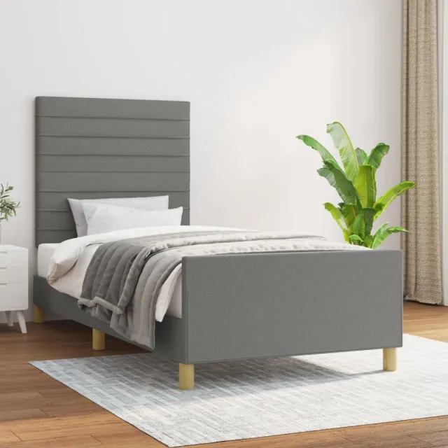 Cadre de lit sans matelas gris foncé 80x200 cm tissu