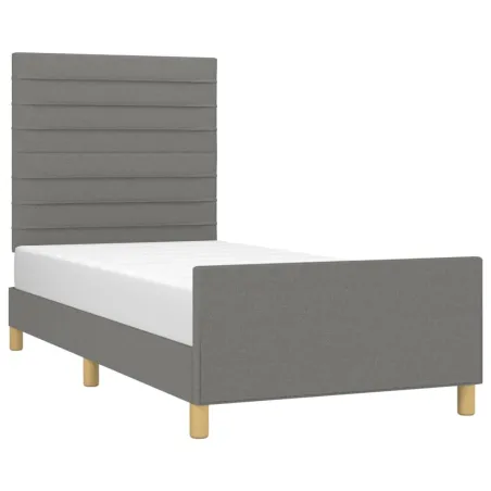 Cadre de lit sans matelas gris foncé 80x200 cm tissu