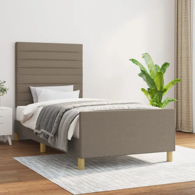 Cadre de lit sans matelas taupe 80x200 cm tissu