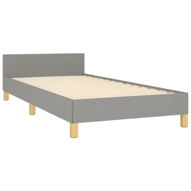 Cadre de lit sans matelas gris clair 90x190 cm tissu