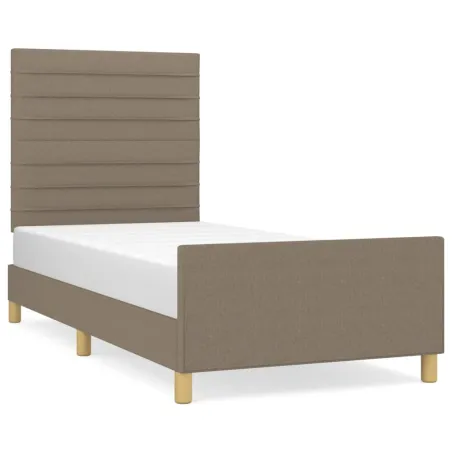 Cadre de lit sans matelas taupe 90x190 cm tissu