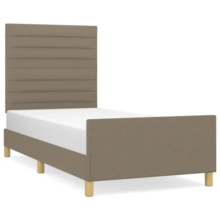 Cadre de lit sans matelas taupe 90x200 cm tissu